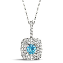 DOUBLE CUSHION HALO ROUND CENTER PENDANT