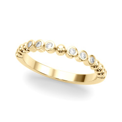 BEADED BEZEL SET WEDDING BAND