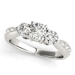 ENGAGEMENT RINGS 3 STONE ROUND