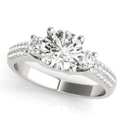 ENGAGEMENT RINGS 3 STONE ROUND