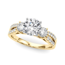 ENGAGEMENT RINGS 3 STONE ROUND