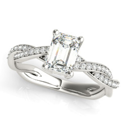 EMERALD CUT RING WITH BRAIDED SHANK