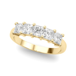 LAB GROWN DIAMOND 5 STONE BAND PRINCESS CUT