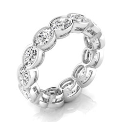 East-West Bezel Oval Diamond Wedding Band
