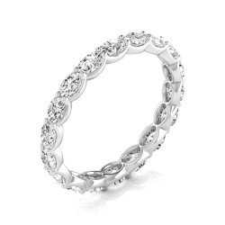 East-West Oval Diamond Wedding Band