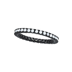 1 ROW ETERNITY  BLK. RHODIUM